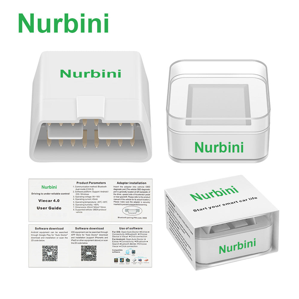 Nurbini™ Bluetooth 4.0 Dual Mode Car Fault Diagnostic Tool (Compatible with Android and iOS)