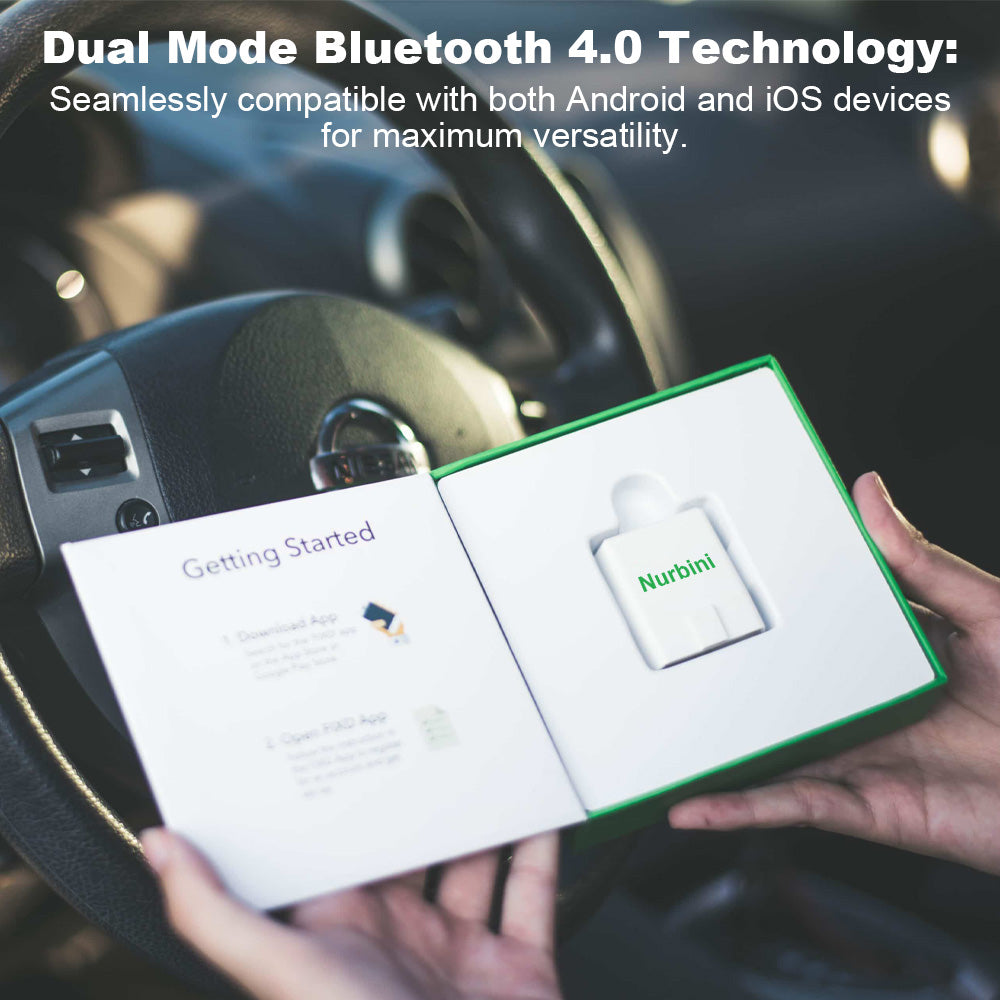 Nurbini™ Bluetooth 4.0 Dual Mode Car Fault Diagnostic Tool (Compatible with Android and iOS)